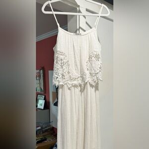 White Sz 4 Eyelet Maxi Dress Small